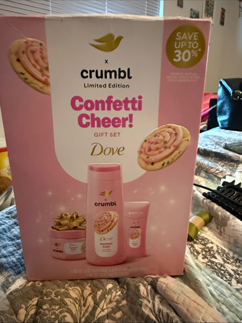 Dove Limited Edition Crumbl Confetti Cheer Gift Set, box was torn but never used